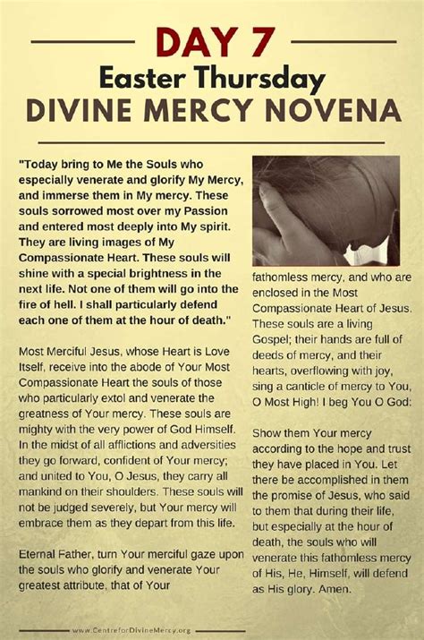 Divine Mercy Novena Day 7 Easter Thursday Our Lady Of Good Counsel