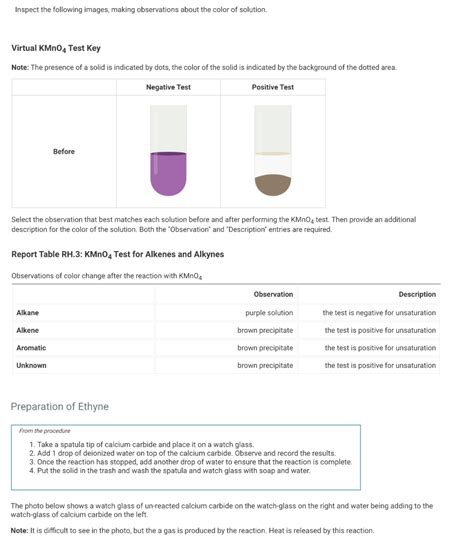 Solved Report Reactions Of Hydrocarbons Solubility Tests From The