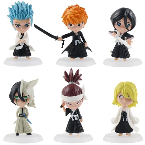 6Pcs Set Japan Anime Bleach Kurosaki Ichigo Kuchiki Rukia Abarai Renji