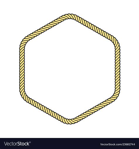 Rope Frame Hexagon Royalty Free Vector Image Vectorstock