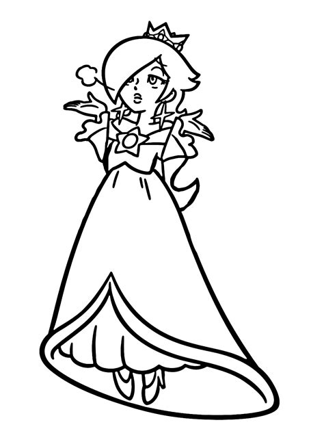 Rosalina Super Mario Coloring Page Free Printable Coloring Pages