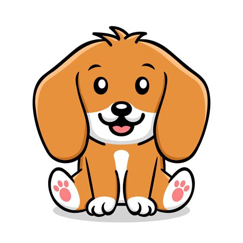 Cute dog sitting cartoon vector icon illustration 12658174 Vector Art ...