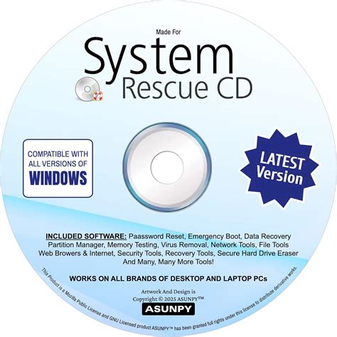 Amazon.com: System Rescue CD System Recovery Disk Compatible with ...
