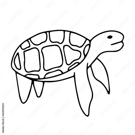 Doodle Sea Turtle Great Design For Any Purposes Outline Symbol