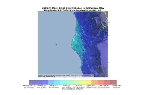 Starkes Erdbeben Im Norden Kaliforniens Erdbebennews
