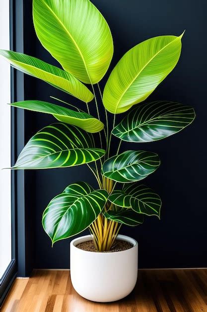 Hojas Variegadas De Plantas De Follaje Tropical Philodendron Giganteum