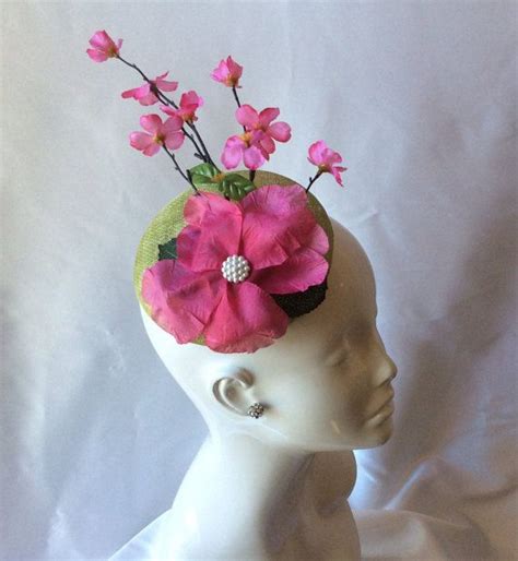 Amelia Pink And Green Fascinator Hat Green Fascinator Fascinator