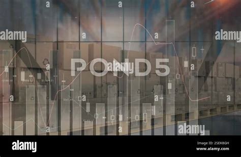 Animation Of Financial Data Processing Over Boxes On Conveyor Belts In