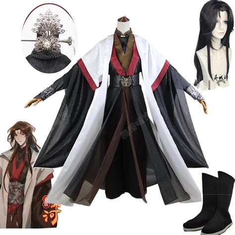 Scum Villain Luo Binghe Anime Cosplay Costume Wig Shoes Halloween Set ...