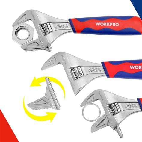 Workpro Wide Mouth Adjustable Wrench And Pipe Wrench In Mm Extra