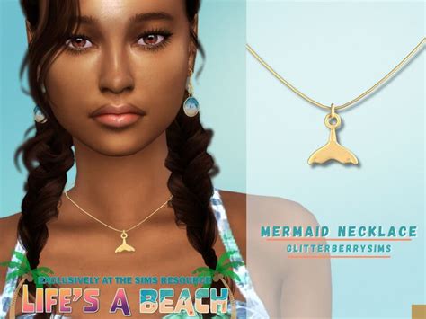 The Sims Resource Life S A Beach Mermaid Necklace In 2024 Sims 4