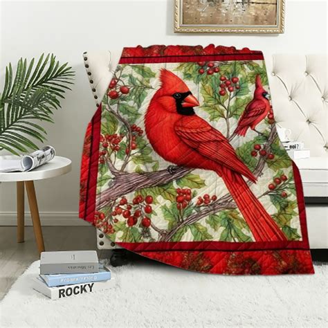 Eastsmooth Cardinals Blanket Red Birds Throw Blanket Plush Blankets