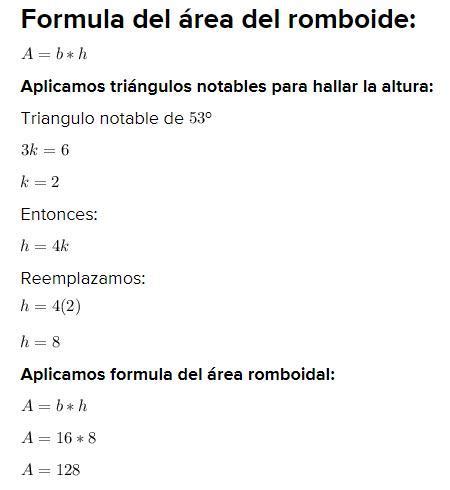 calcula el área de la región romboidal ABCD B C с 4m 8m H D Brainly lat