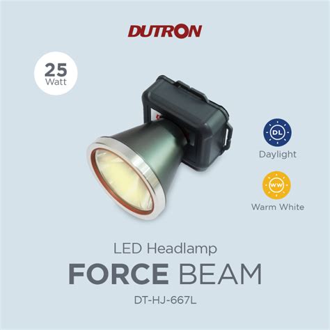 Dutron Senter Kepala Led Outdoor Rechargeable Alumunium Reflector W