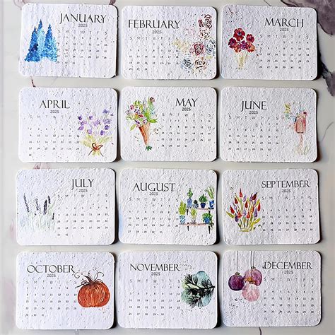 Huchen Plantable Seed Calendar Natural Flower Calendar From