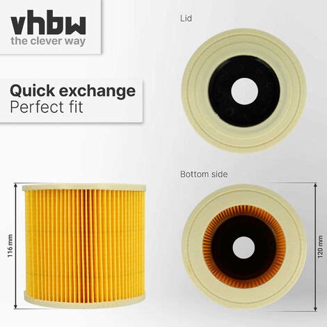 Vhbw Set X Replacement Filters Compatible With K Rcher Vc Wet And