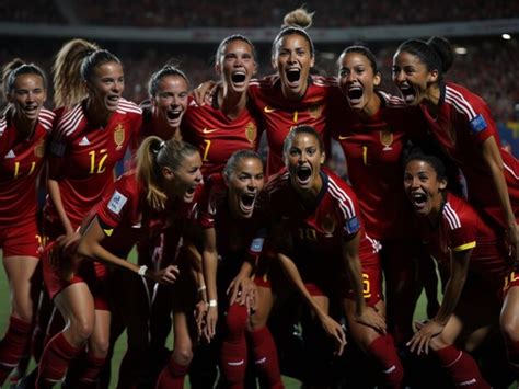 Premium AI Image | Victory for the Spanish women's national football team