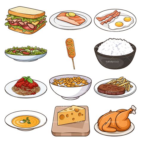 Food Items Clipart Vector Collection - FriendlyStock