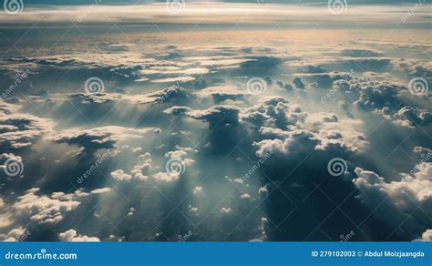 Clouds and Sky from Airplane Window View Stock Illustration ...