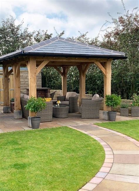 Gazebo artisan garden room oak framed construction hipped roof blackrod ...