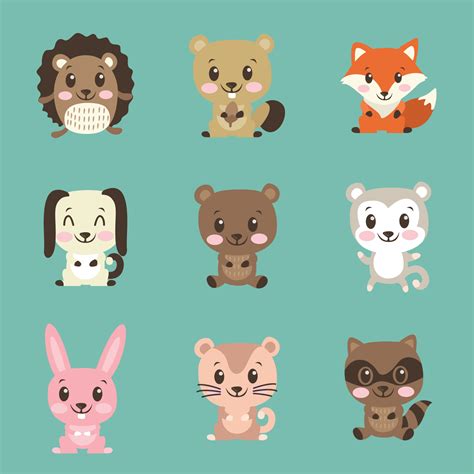 Cute Critters 181257 Vector Art at Vecteezy