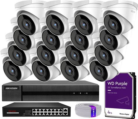 Zestaw Monitoringu IP PoE 16 Kamer IPCAM T5 Hilook By Hikvision Sklep