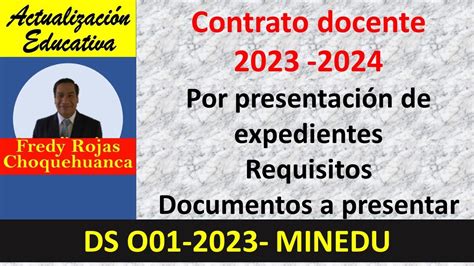 Contrato docente 2023 2024 por presentación de expedientes YouTube