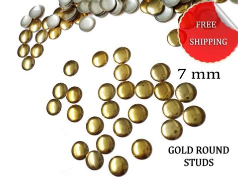 Diy Studs 100 Pcs Gold Round Studs 7 Mm Iron On By Starbuttons 1100