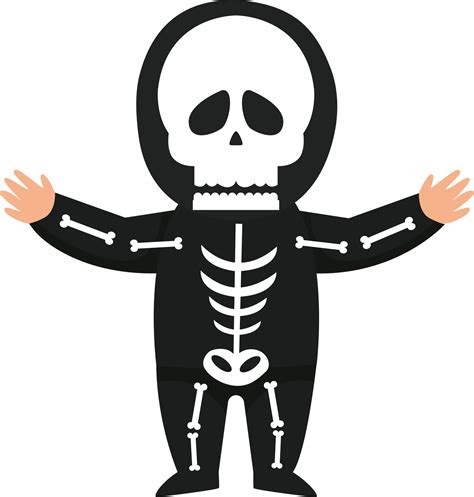 Halloween kid cartoon character in Halloween skeleton costume 21594279 PNG