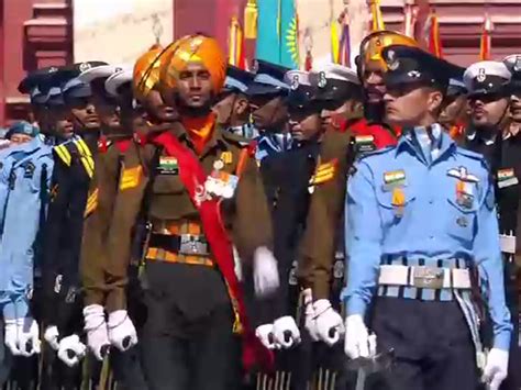 India S Tri Service Contingent Takes Part In Russia S WWII Parade In