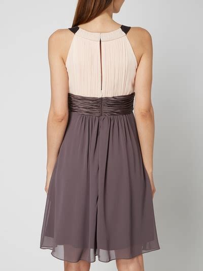 Jake S Cocktail Two Tone Cocktailkleid Aus Chiffon Taupe Online Kaufen