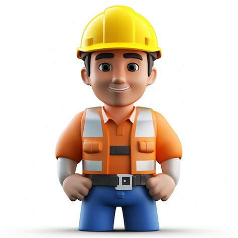 Premium AI Image A Close Up Of A Cartoon Character Wearing A Hard Hat