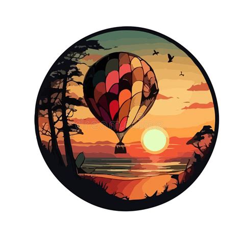 Vintage Hot Air Balloon Sticker Stock Illustrations 313 Vintage Hot