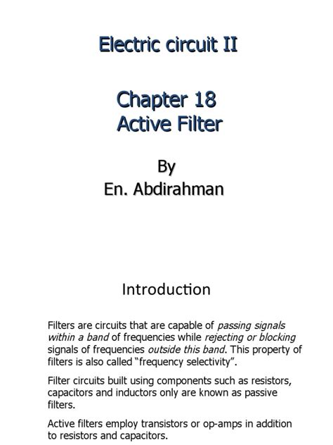 understanding active filters  comprehensive guide  active filter