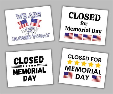 Free Printable Sign Closed Memorial Day - Free Family Printables