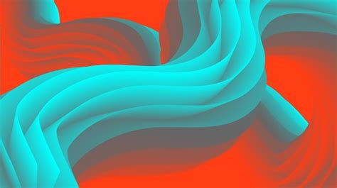 Premium Vector | Abstract wavy red and turquoise blend gradient background