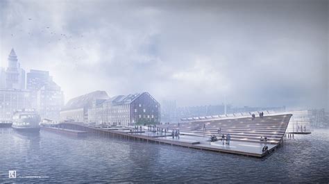 Wharf Design Foggy Morning Perspective Part 2 Visualizing Architecture