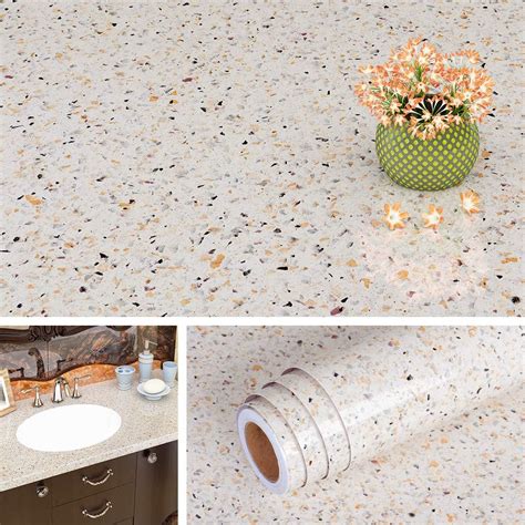 Amazon Livelynine 15 8x197Inch Kitchen Wallpaper Terrazzo Contact