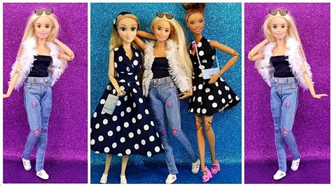 Barbie Dikişsiz Kıyafet Yapımı DIY JEANS Kendin Yap Tarzı Barbie