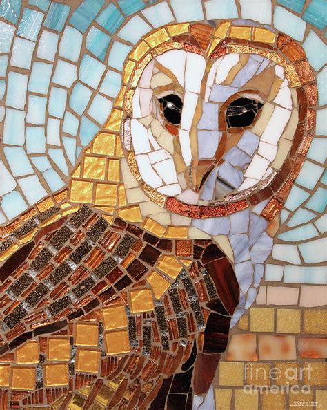 Owl Glass Mosaic Painting By Cynthie Fisher Fine Art America