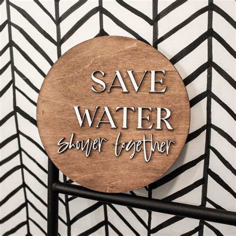 Save Water Shower Together 3d Sign Bathroom Decor Bathroom Etsy