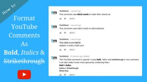 Make Your Youtube Comment Bold Italics Or Strikethrough And More