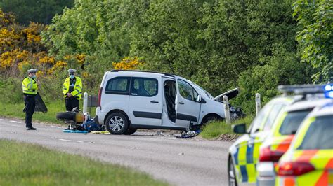 A941 Crash Biker Dies After Horror Van And Motorbike Crash Near Elgin As Road Locked Down The