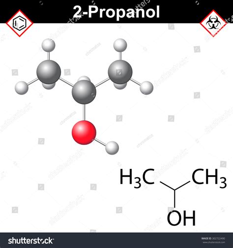 Propanol Structural Chemical Formula And Model Of Isopropanol D And