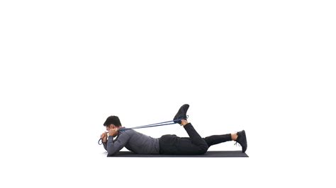 Lying quad stretch with band | Exercise Videos & Guides | Bodybuilding.com