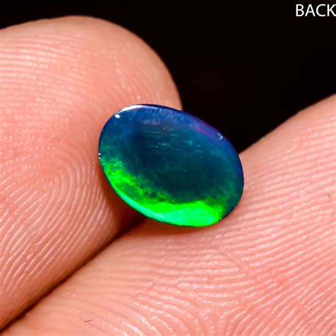 Natural Black Ethiopian Opal Oval Shape Cabochon Gemstone X X Mm