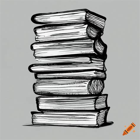 Artistic Drawing Of A Stack Of Books On Craiyon