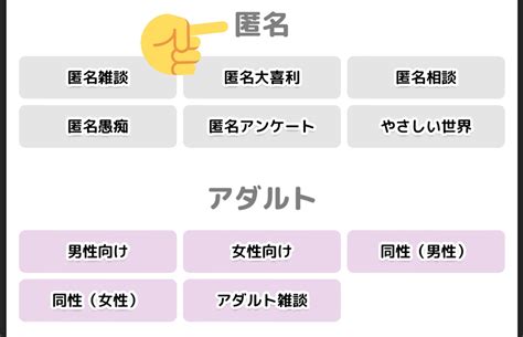 コロモー on Twitter コロモーのアダルトカテゴリ配下にあった匿名カテゴリが大カテゴリとして独立しました 名前を出して聞き