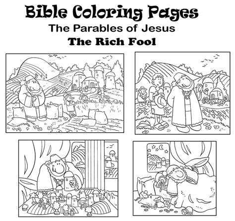 Coloring pages: the parable of the rich fool - My Little House