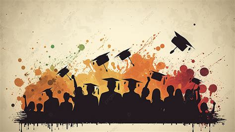 Graduate Silhouette Abstract Background Graduation Ceremony